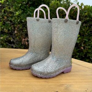 KIDS GLITTER LIGHTED RAIN BOOT